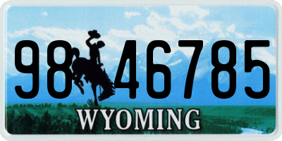 WY license plate 9846785