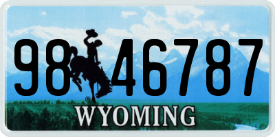 WY license plate 9846787