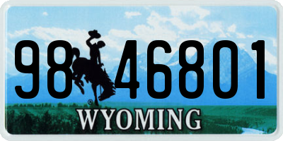 WY license plate 9846801