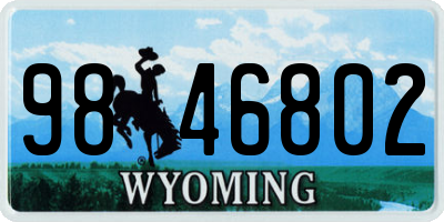 WY license plate 9846802