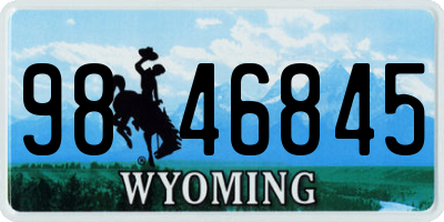 WY license plate 9846845