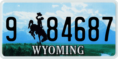 WY license plate 984687
