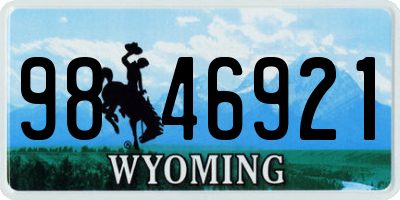 WY license plate 9846921