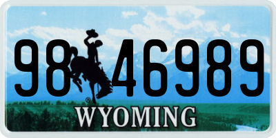 WY license plate 9846989