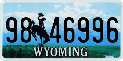 WY license plate 9846996