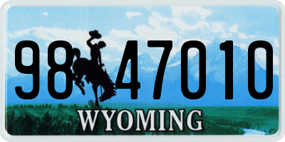 WY license plate 9847010