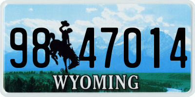 WY license plate 9847014