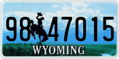 WY license plate 9847015
