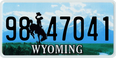 WY license plate 9847041