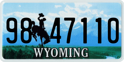 WY license plate 9847110