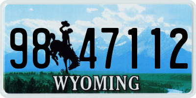 WY license plate 9847112