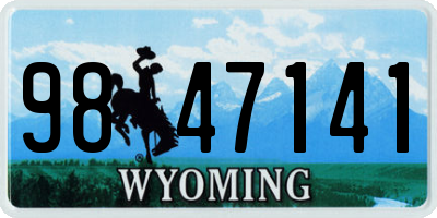WY license plate 9847141