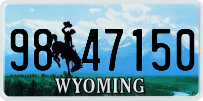 WY license plate 9847150