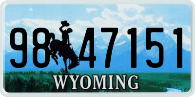 WY license plate 9847151