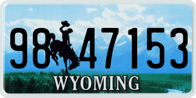 WY license plate 9847153