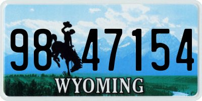 WY license plate 9847154