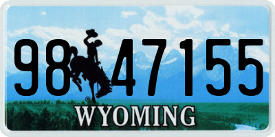WY license plate 9847155