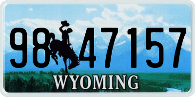 WY license plate 9847157