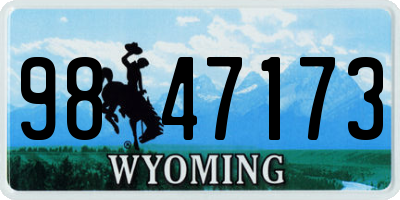 WY license plate 9847173