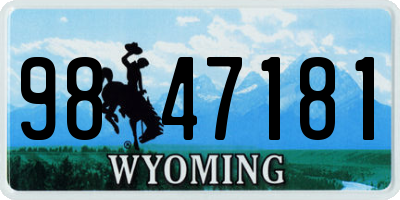 WY license plate 9847181