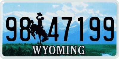 WY license plate 9847199