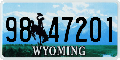 WY license plate 9847201
