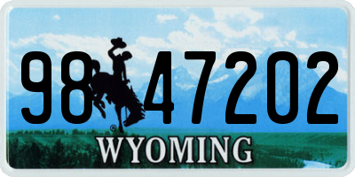 WY license plate 9847202