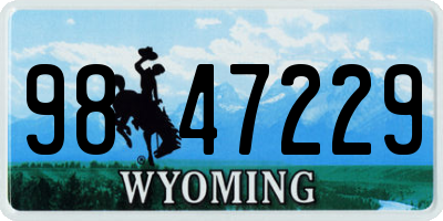 WY license plate 9847229