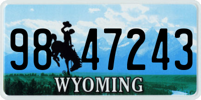 WY license plate 9847243