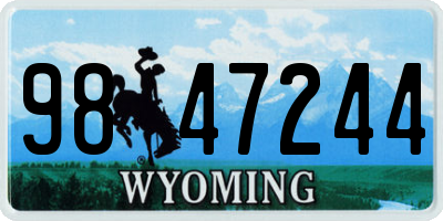 WY license plate 9847244