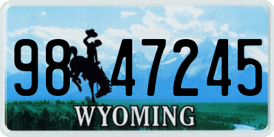 WY license plate 9847245
