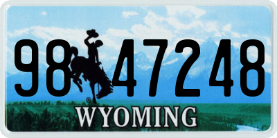 WY license plate 9847248