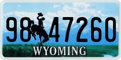 WY license plate 9847260