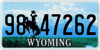 WY license plate 9847262