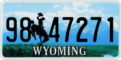 WY license plate 9847271