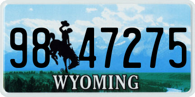 WY license plate 9847275