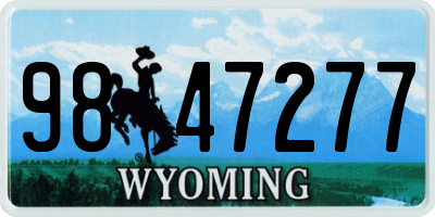 WY license plate 9847277