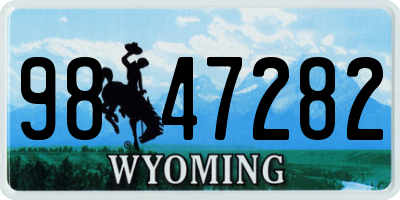 WY license plate 9847282