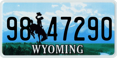 WY license plate 9847290