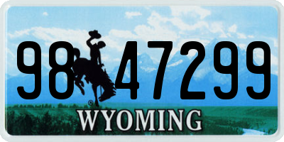 WY license plate 9847299