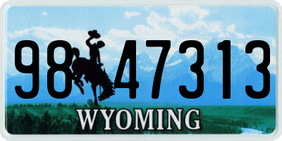 WY license plate 9847313