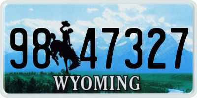 WY license plate 9847327