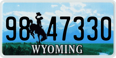 WY license plate 9847330
