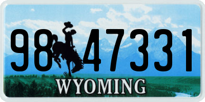 WY license plate 9847331