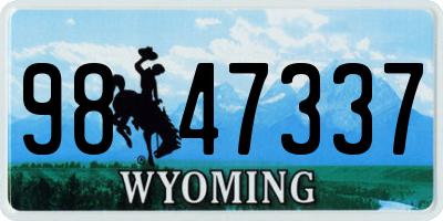 WY license plate 9847337
