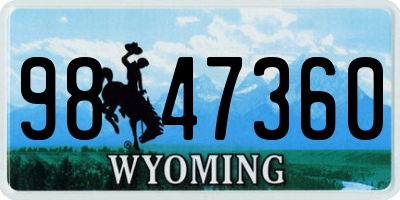 WY license plate 9847360