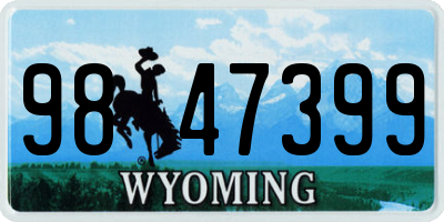 WY license plate 9847399