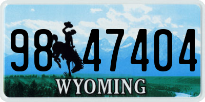 WY license plate 9847404