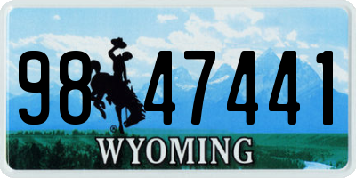 WY license plate 9847441