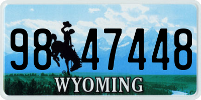 WY license plate 9847448